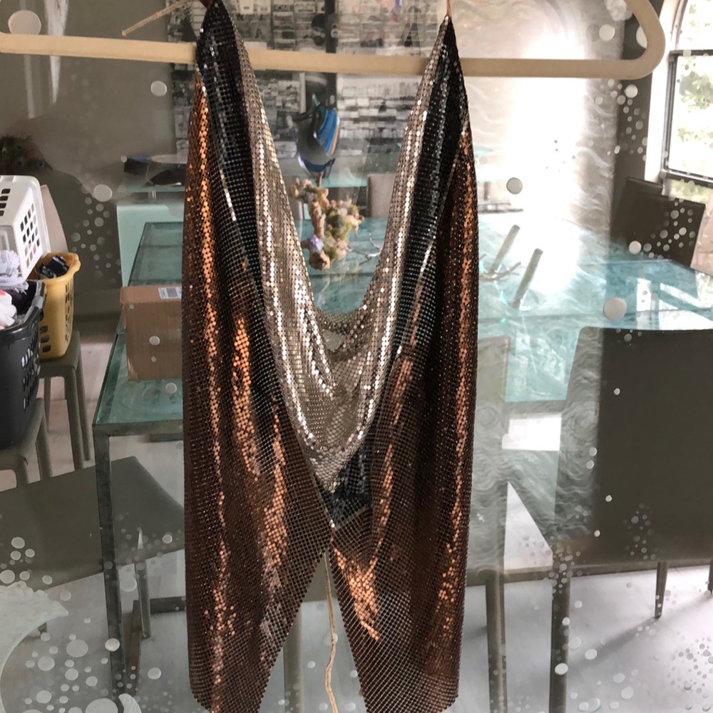 Vintage whiting and Davis Disco chain mail top-